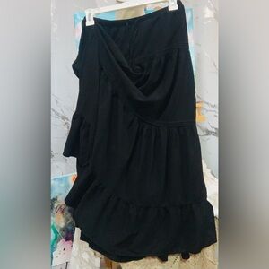 Black Tiered Ruffle Skirt - Women's Stylish Midi Skirt